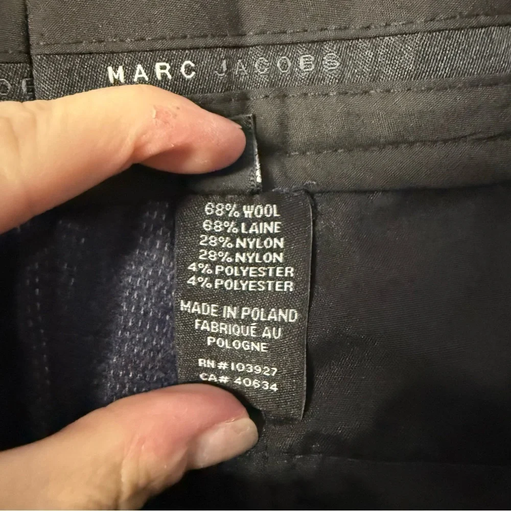 Marc Jacobs Men’s Wool Blend Pants Blue Black Stripe Size 34 x 34